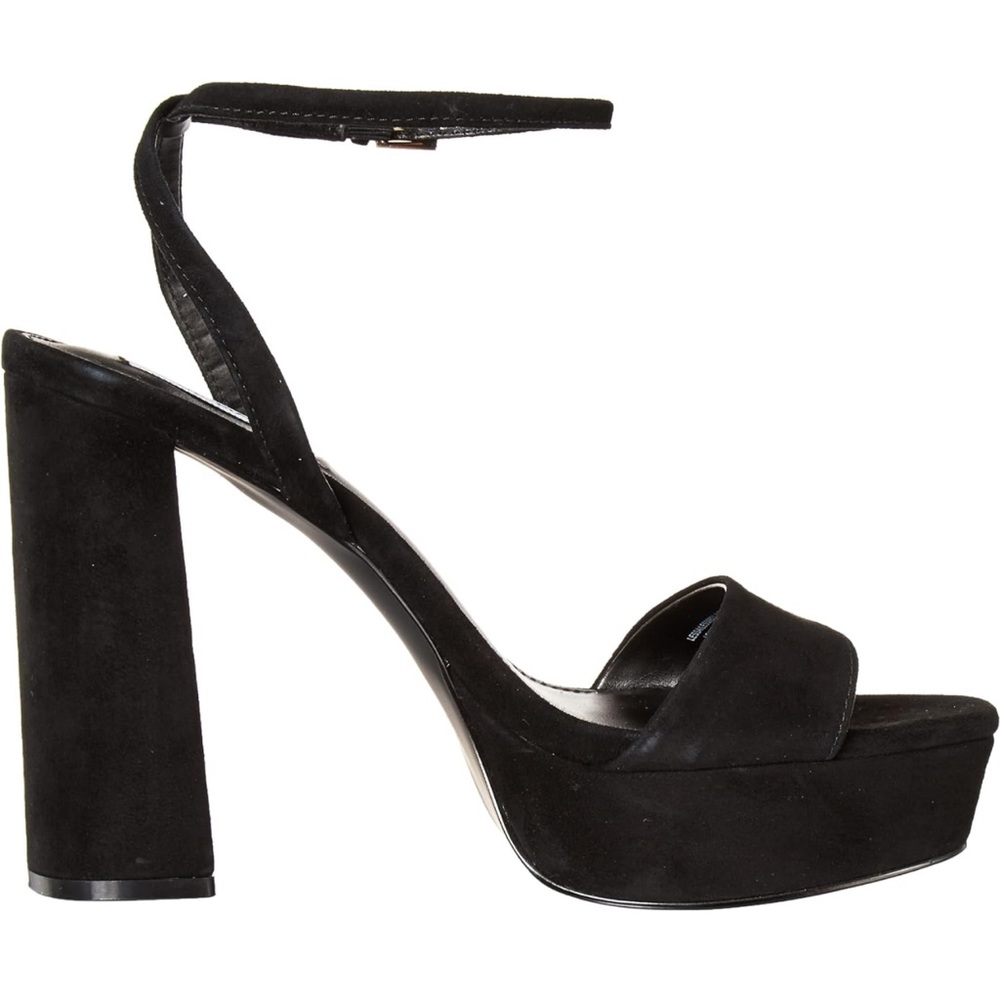Steve Madden Black Suede Platform Heels Sandals